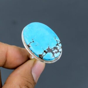 Handmade Tibetan Turquoise Ring: Adjustable 925 Sterling Silver Statement Jewelry Handmade Tibetan Turquoise Ring: Adjustable 925 Sterling Silver Statement Jewelry