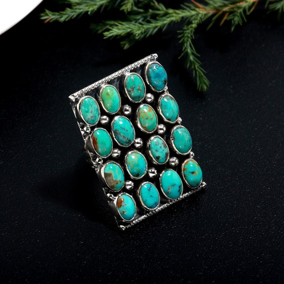 Handmade Tibetan Turquoise Ring: Sterling Silver Adjustable Butterfly Ring Handmade Tibetan Turquoise Ring: Sterling Silver Adjustable Butterfly Ring