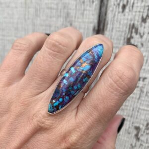 Made To Order Large Marquise Kingsman Turquoise Sterling Silver Statement Ring | Multi Colored Turquoise Ring | Gifts For Her Made To Order Large Marquise Kingsman Turquoise Sterling Silver Statement Ring | Multi Colored Turquoise Ring | Gifts For Her