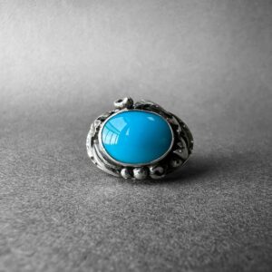 Natural Egyptian Turquoise Stone Silver Ring, Fine Quality Blue Turquoise Ring Size 7, Art Nouveau, Special Collection, Completely Handmade Natural Egyptian Turquoise Stone Silver Ring, Fine Quality Blue Turquoise Ring Size 7, Art Nouveau, Special Collection, Completely Handmade