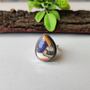 Pear Oyster Dahlia Turquoise Ring: Handmade Jewelry, 925 Sterling Silver Engagement Ring Pear Oyster Dahlia Turquoise Ring: Handmade Jewelry, 925 Sterling Silver Engagement Ring