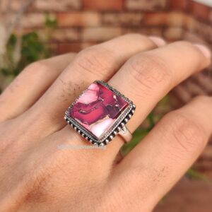 Red Rose Dahlia Turquoise Ring: 925 Sterling Silver, October Birthstone Red Rose Dahlia Turquoise Ring: 925 Sterling Silver, October Birthstone
