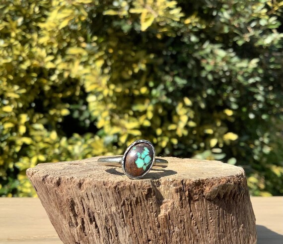 Turquoise Silver Ring, Oval Gemstone, Women’s December Birthstone Jewellery
