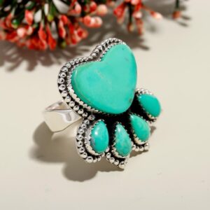 Turquoise Statement Ring: 925 Sterling Silver Gemstone Jewelry Turquoise Statement Ring: 925 Sterling Silver Gemstone Jewelry