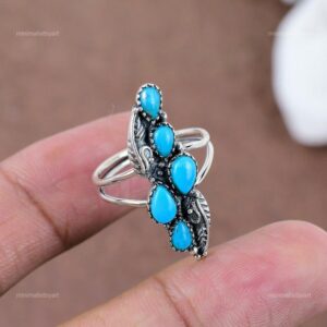 Turquoise Statement Ring: Sterling Silver Gemstone Jewelry Turquoise Statement Ring: Sterling Silver Gemstone Jewelry