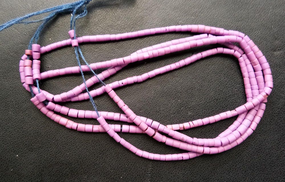 1.5-2.5mm Afghanistan Turquoise Beads, 12 Inches Lavender Colored Turquoise Tube Rondelles For Jewelry 1strand - Dvp3
