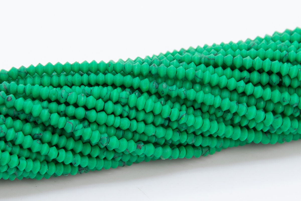 2x2mm Bright Green Turquoise Beads Full Strand Rondelle Loose Beads 15" Bulk Lot Options (109904-3103)