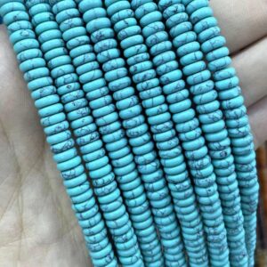 2x6mm Turquoise Rondelle Beads,abacus Turquoise Beads,whell Beads,flat Beads, Spacer Beads Wholesale Supply,one Strand 15",rondelle Beads