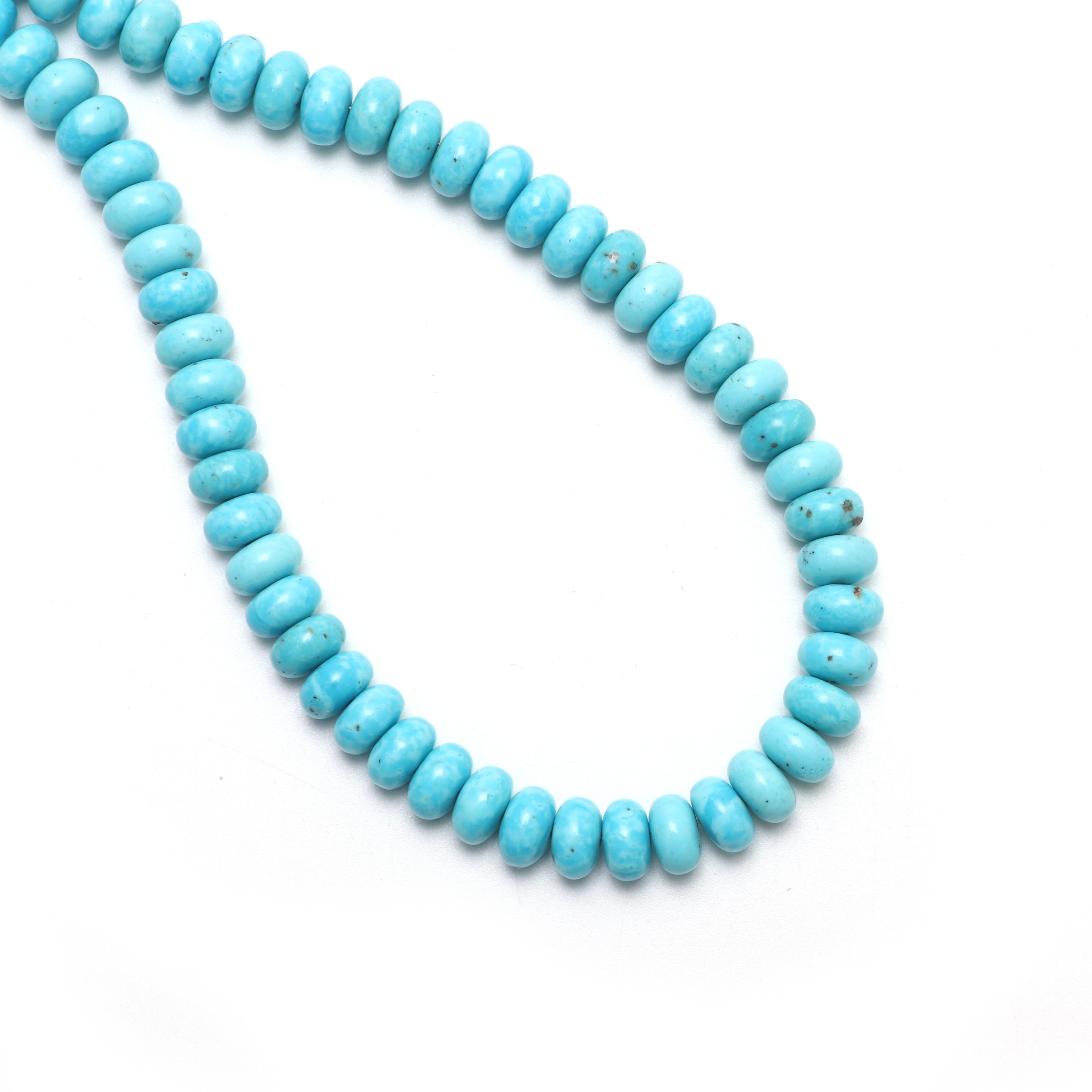 Calibrated Natural Turquoise Smooth Rondelle Beads, 8 Mm, Turquoise Jewelry Handmade Gift For Women, 8 Inch/18 Inch Strand, Price Per Strand