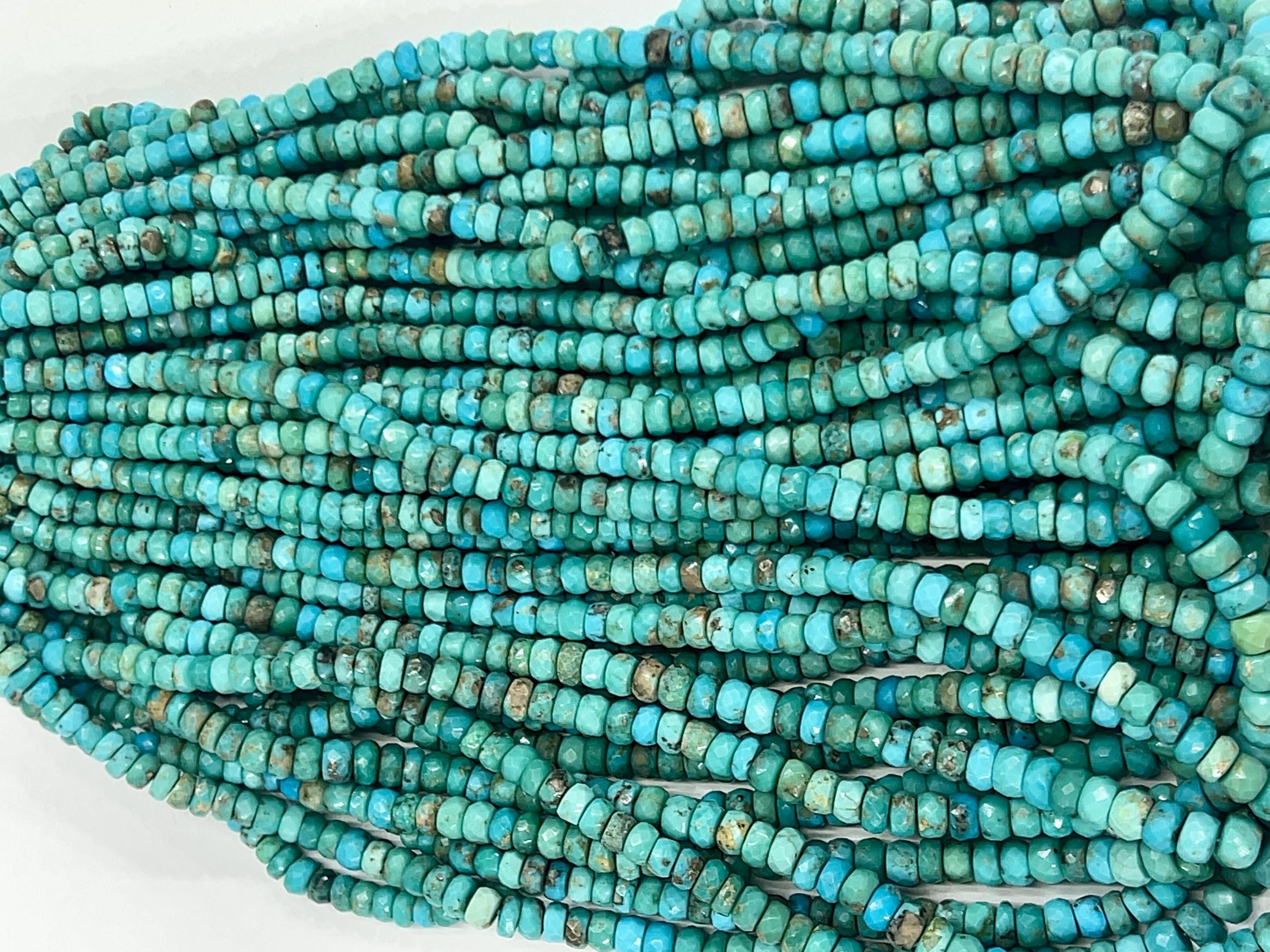Natural Arizona Turquoise Rondelle Beads, Aaa Quality 4-5mm, 17 Inch Strand