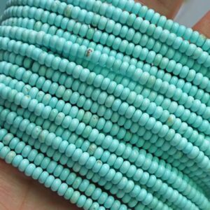 Natural Blue Turquoise Rondelle Loose Spacer Beads,DIY Jewelry Making Handmade Beads accessory,15 inches one strand