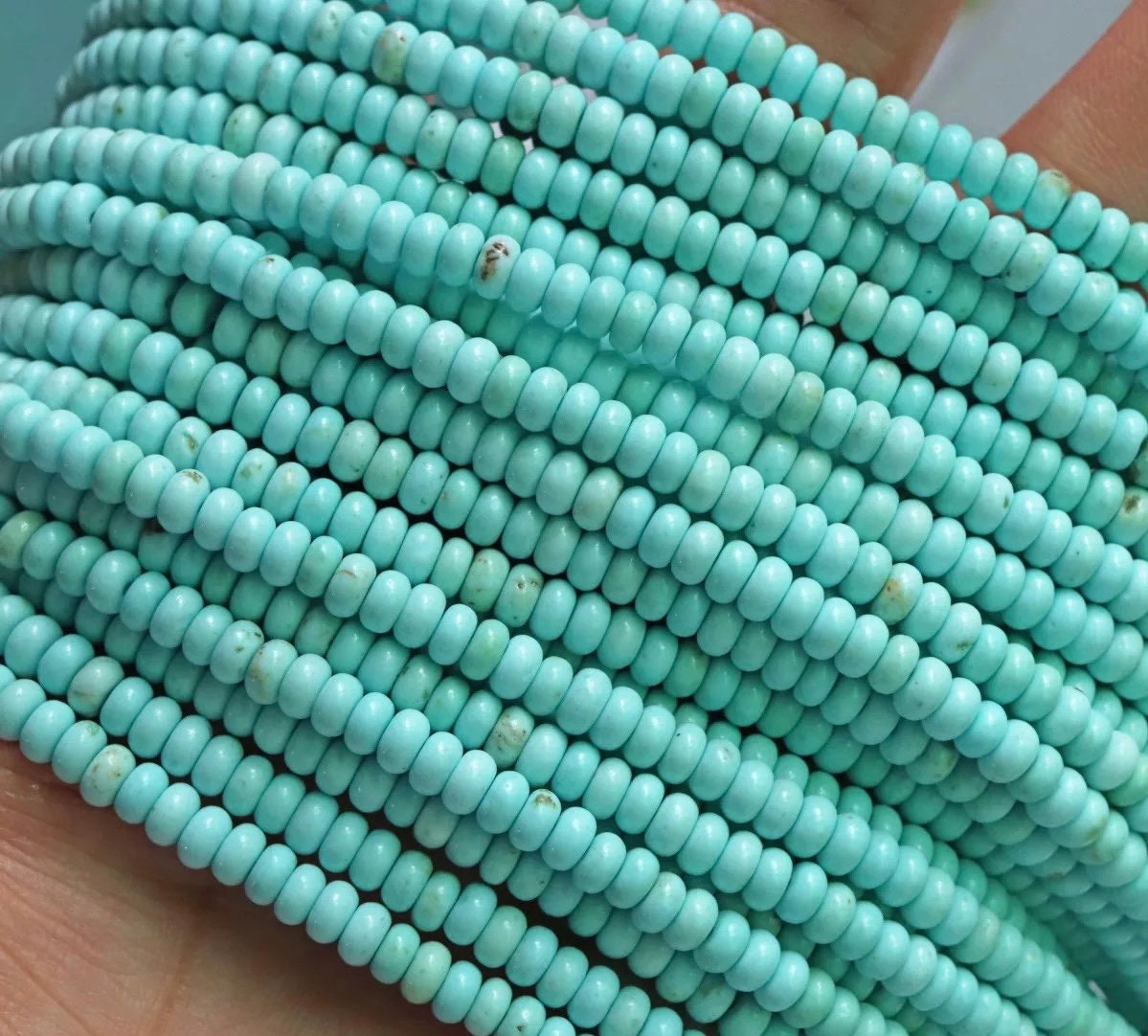 Natural Blue Turquoise Rondelle Loose Spacer Beads,diy Jewelry Making Handmade Beads Accessory,15 Inches One Strand Natural Blue Turquoise Rondelle Loose Spacer Beads,diy Jewelry Making Handmade Beads Accessory,15 Inches One Strand