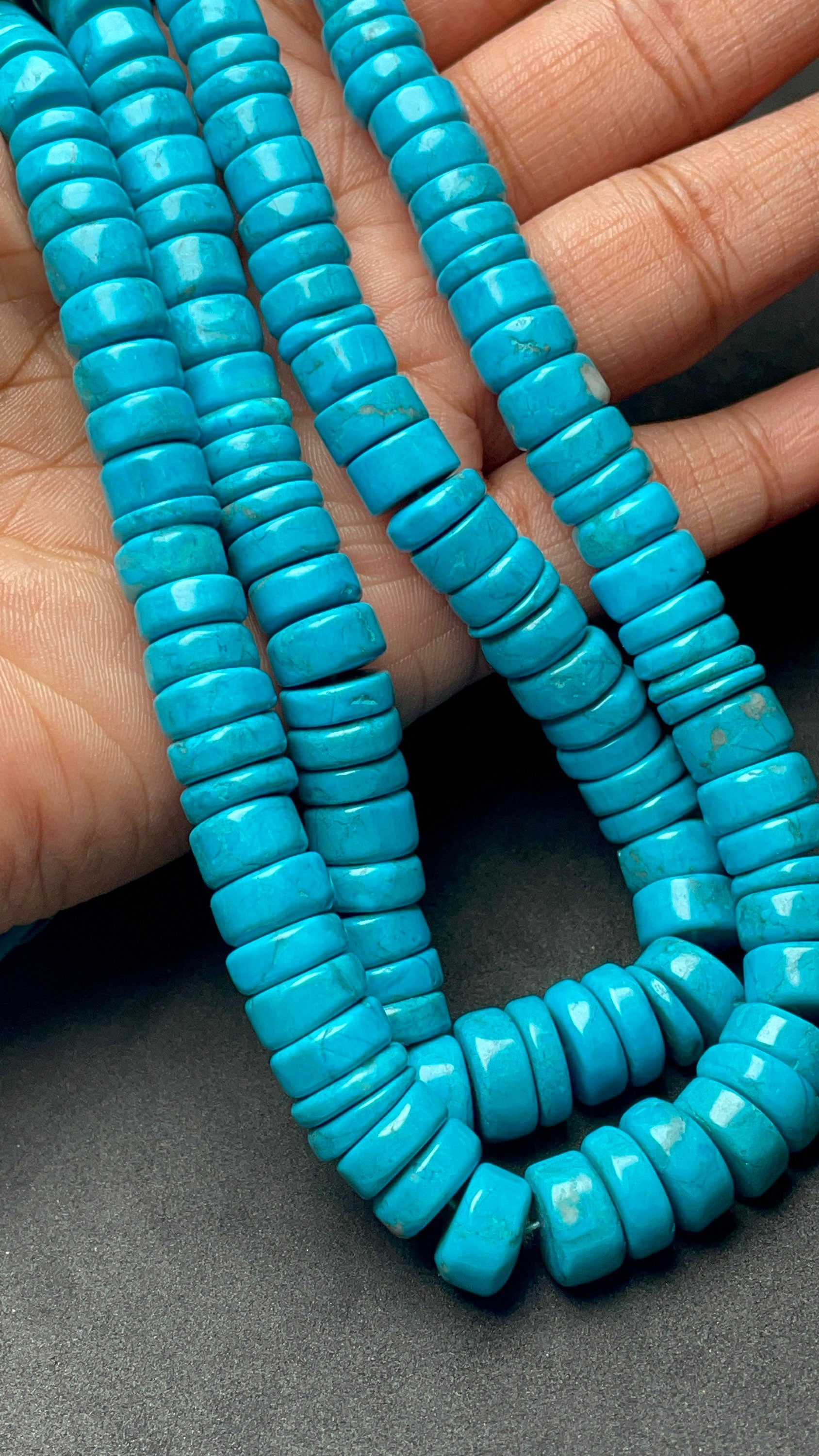 Natural Sleeping Beauty Turquoise Smooth Tyre Shaped Beads 6.5-11 Mm Approx Turquoise Disc Shaped Beads 15 Inches Strand Natural Sleeping Beauty Turquoise Smooth Tyre Shaped Beads 6.5-11 Mm Approx Turquoise Disc Shaped Beads 15 Inches Strand