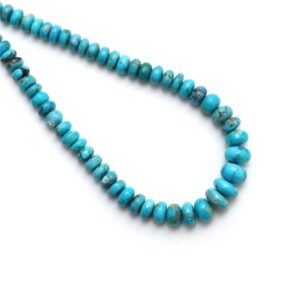 Natural Turquoise Smooth Rondelle Beads, 6 mm to 10 mm, Turquoise Jewelry Handmade Gift for Women, 18 Inches Full Strand, Price Per Strand