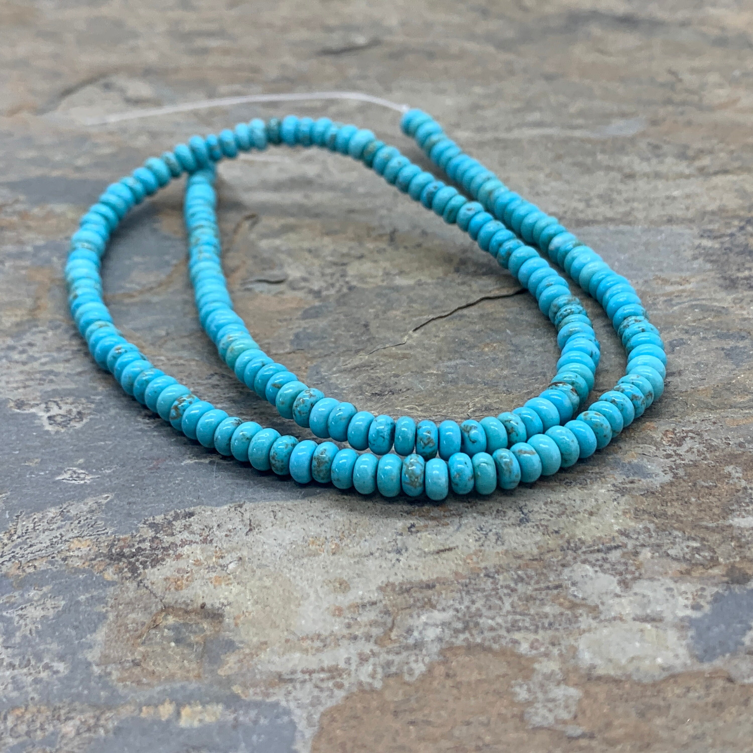 Turquoise Rondelles, Light Blue, 4 X2mm, 16 Inch Strand