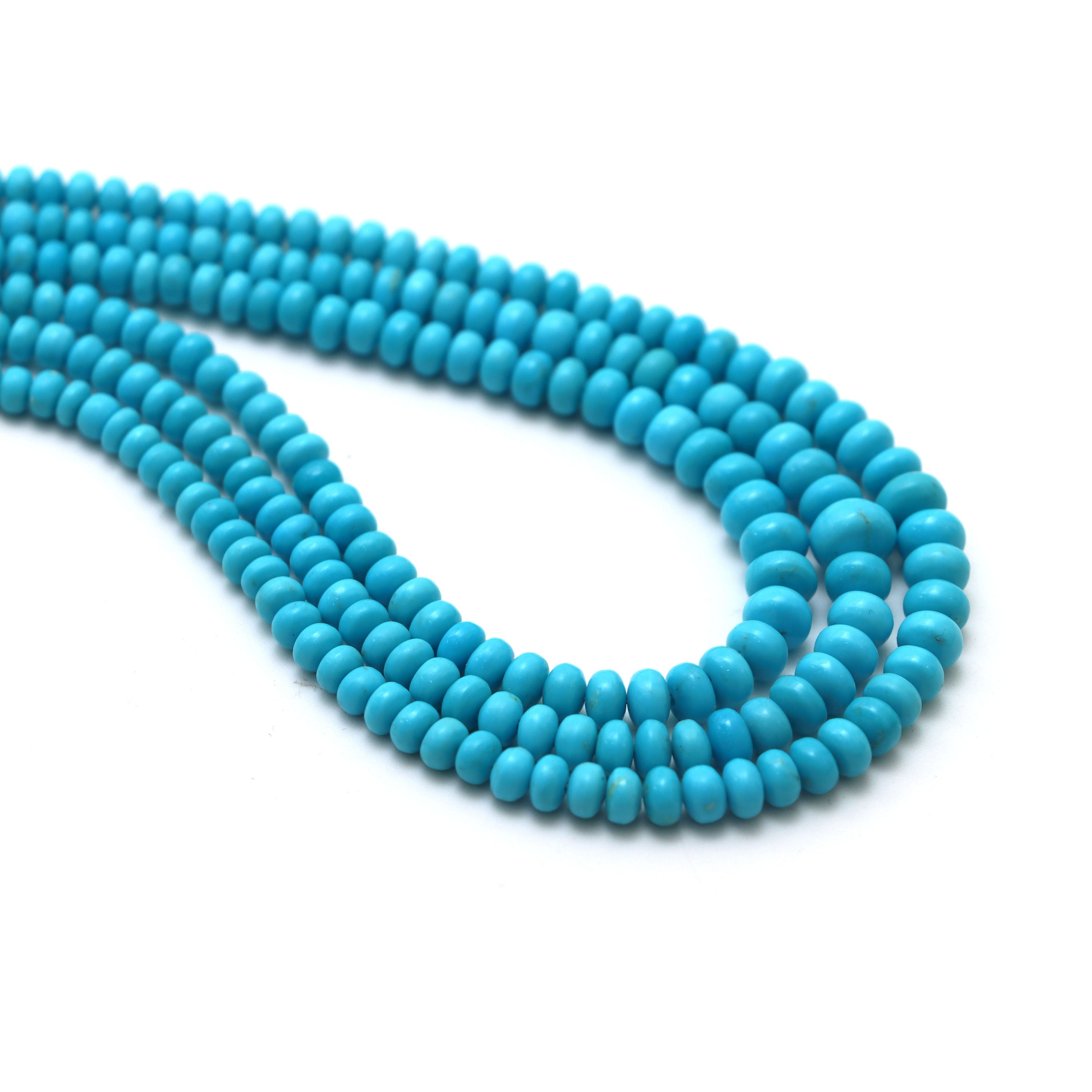 Turquoise Smooth Rondelle Beads, 3 Mm To 6.5 Mm , Turquoise Beads, Plain Rondelle Turquoise, 8 Inches / 18 Inches Strand, Price Per Strand