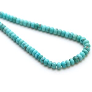 Turquoise Smooth Rondelle Beads, 4.5 mm to 7.5 mm, Smooth Turquoise Beads, Plain Rondelle Turquoise Beads, 22 Inch Strand, Price Per Strand