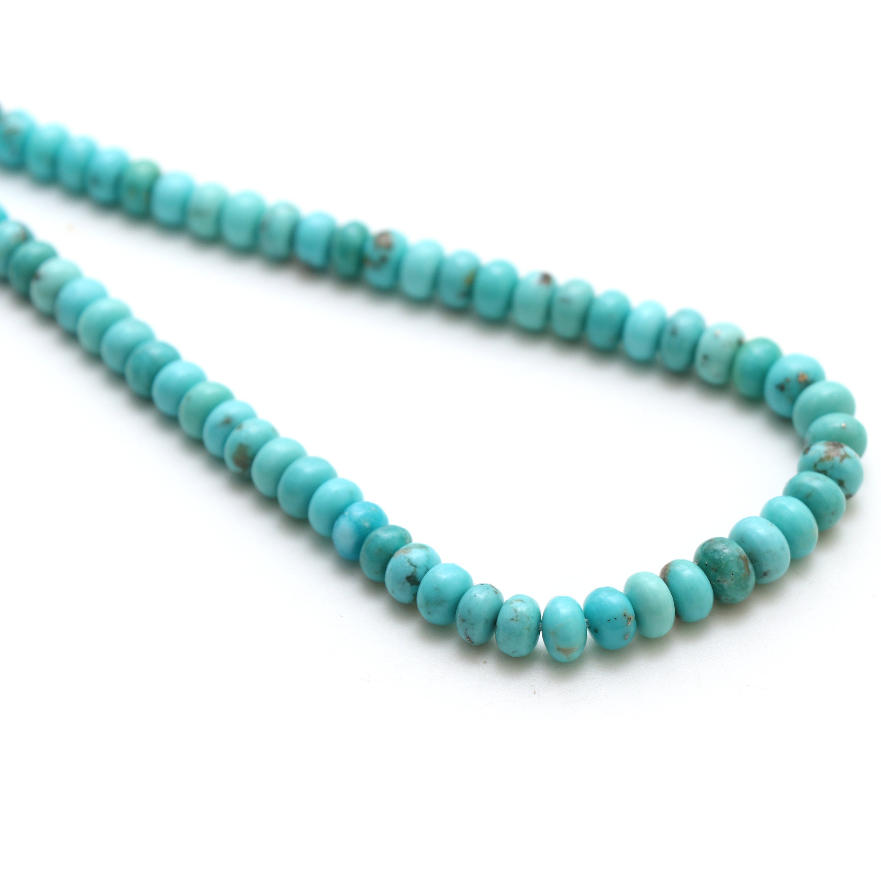 Turquoise Smooth Rondelle Beads, 4.5 Mm To 7.5 Mm, Smooth Turquoise Beads, Plain Rondelle Turquoise Beads, 22 Inch Strand, Price Per Strand