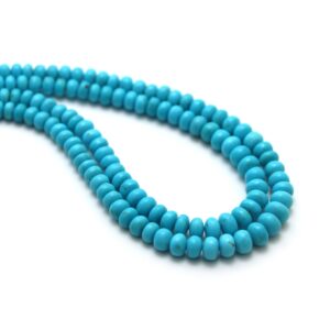 Turquoise Smooth Rondelle Beads, 4 mm to 6.5 mm, Rondelle Turquoise Beads, Plain Turquoise Beads, 18 Inches Full Strand, Price Per Strand