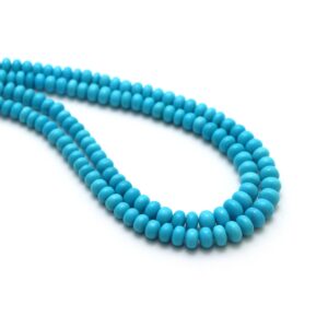 Turquoise Smooth Rondelle Beads, 4 mm to 6.5 mm, Turquoise Jewelry Making Beads, Plain Rondelle Turquoise, 18 Inch Strand, Price Per Strand