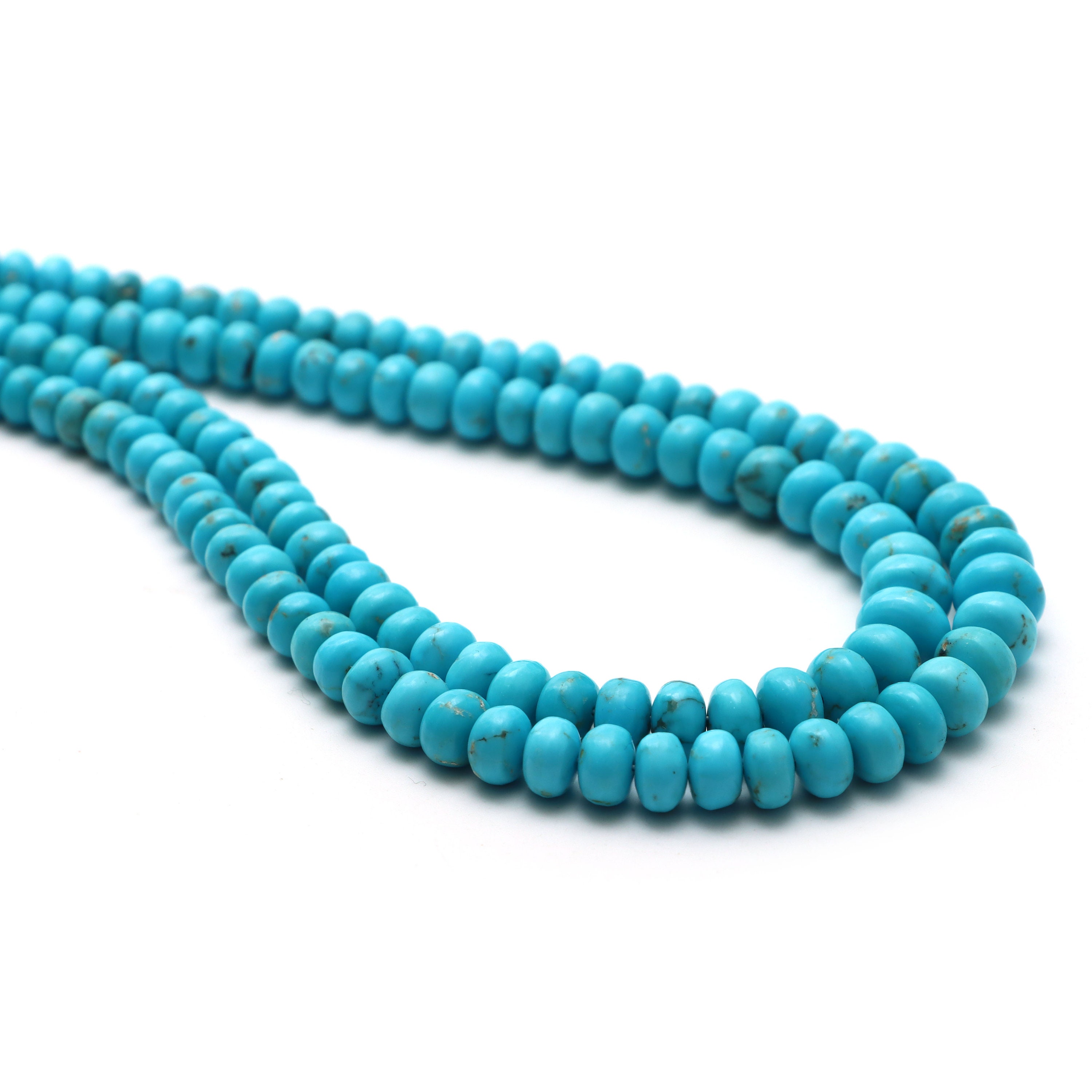 Turquoise Smooth Rondelle Beads, 4 Mm To 8 Mm, Turquoise Jewelry Making Beads, Plain Turquoise, 8 Inch / 17.5 Inch Strand, Price Per Strand