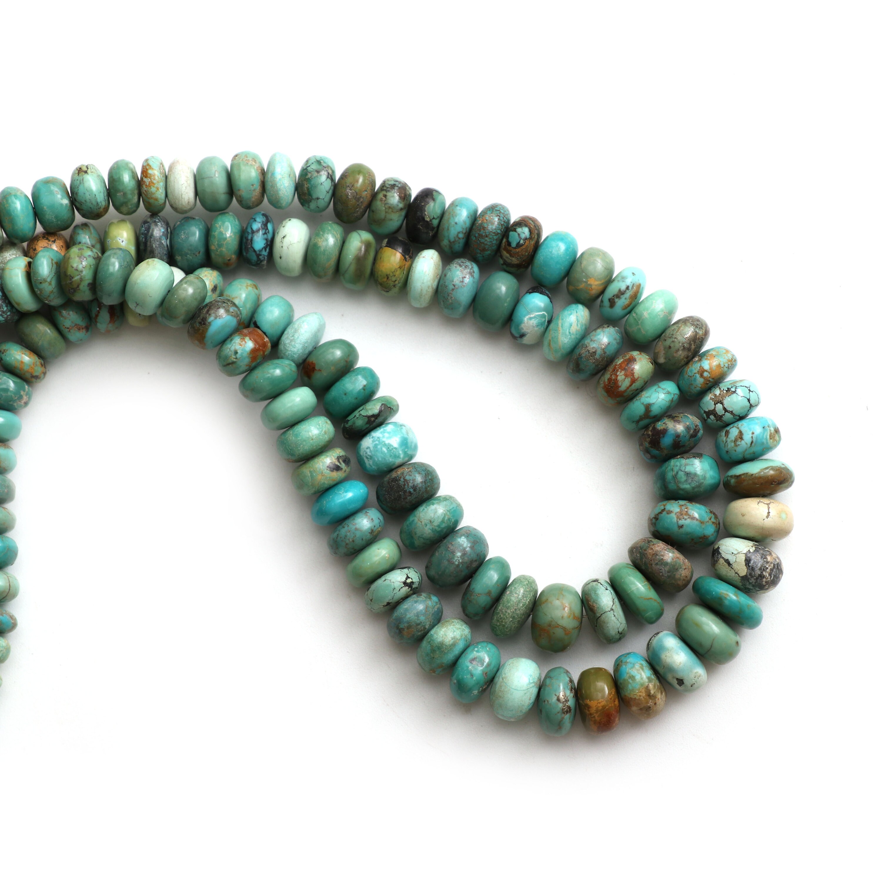 Turquoise Smooth Rondelle Beads, 7 Mm To 10 Mm, Turquoise Jewelry Making Beads, Plain Turquoise, 8 Inch / 18 Inch Strand, Price Per Strand