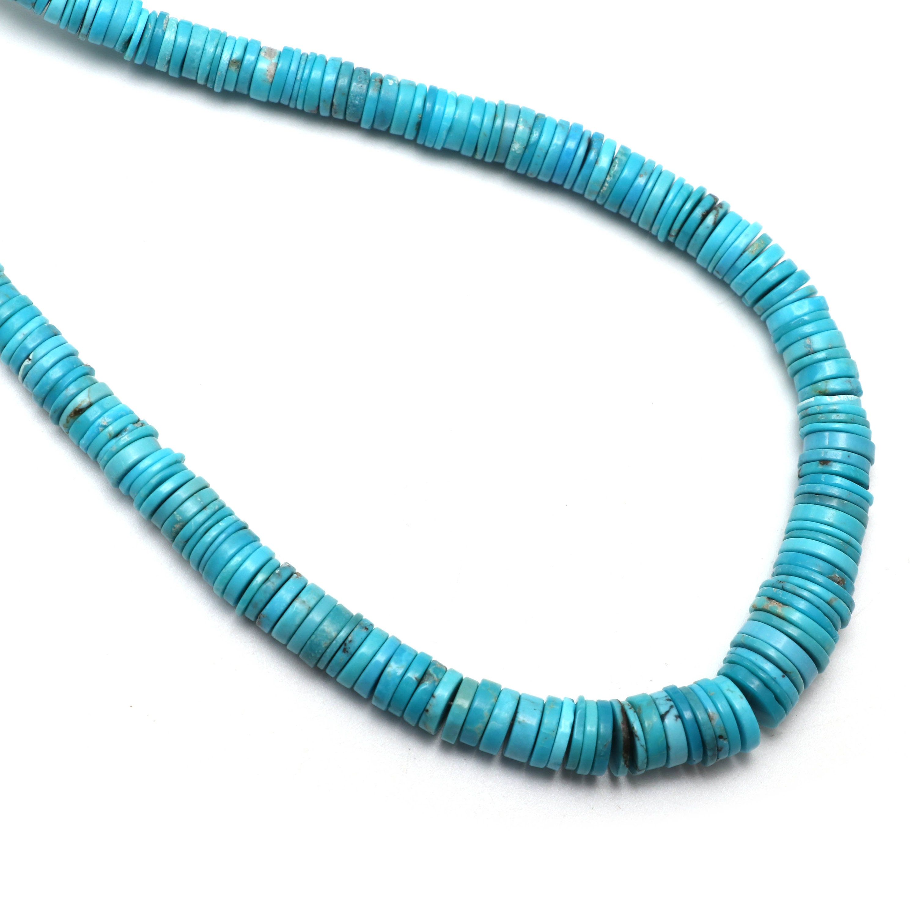 Turquoise Smooth Tyre Beads- 4.5 Mm To 9 Mm - Turquoise Coin - Gem Quality , 8 Inch/  18 Inch Full Strand, Price Per Stand