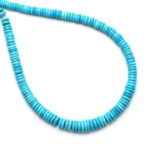 Turquoise Smooth Tyre Beads, 3.5 mm to 9 mm, Turquoise Jewelry Making Beads, Plain Turquoise Tyre Beads, 18 Inches Strand, Price Per Stand