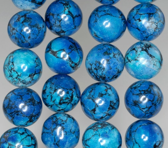 14mm Blue Turquoise Gemstone Round 14mm Loose Beads 16 Inch Full Strand Lot 1,2 And 6 (90186705-770)