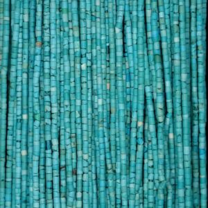 1mm Natural Turquoise Gemstone Blue Round Tube Heishi Loose Beads 14.5 inch Full Strand LOT 1,2,6,12 and 50 (90184302-850)