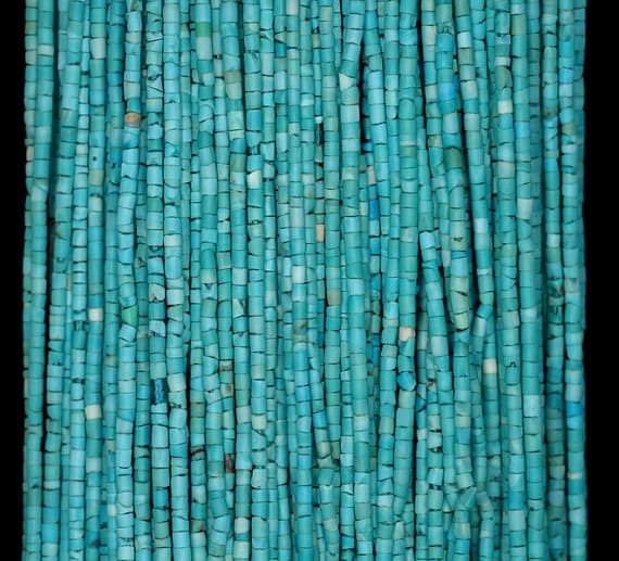 1mm Natural Turquoise Gemstone Blue Round Tube Heishi Loose Beads 14.5 Inch Full Strand Lot 1,2,6,12 And 50 (90184302-850)