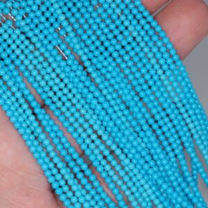 2MM Queen Turquoise Gemstone Blue Round 2MM Loose Beads 16 inch Full Strand LOT 1,2,6,12 and 50 (90113976-107-T1) 2MM Queen Turquoise Gemstone Blue Round 2MM Loose Beads 16 inch Full Strand LOT 1,2,6,12 and 50 (90113976-107-T1)