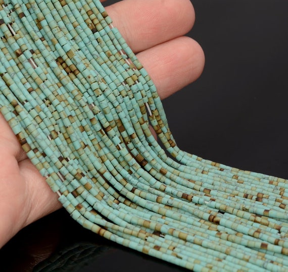 2x2mm Turquoise Gemstone Blue Brown Round Tube Heishi 2mm Loose Beads 12.5 Inch Full Strand Lot 1,2,6,12 And 50 (80005615-473) 2x2mm Turquoise Gemstone Blue Brown Round Tube Heishi 2mm Loose Beads 12.5 Inch Full Strand Lot 1,2,6,12 And 50 (80005615-473)