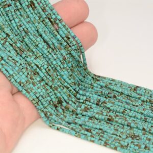 2x2mm Turquoise Gemstone Green Brown Round Tube Heishi 2mm Loose Beads 12.5 inch Full Strand LOT 1,2,6,12 and 50 (80005622-473) 2x2mm Turquoise Gemstone Green Brown Round Tube Heishi 2mm Loose Beads 12.5 inch Full Strand LOT 1,2,6,12 and 50 (80005622-473)