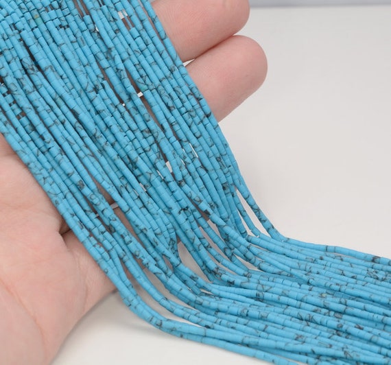 2x2mm Turquoise Gemstone Light Blue Round Tube Heishi 2mm Loose Beads 12.5 Inch Full Strand Lot 1,2,6,12 And 50 (80005609-473)