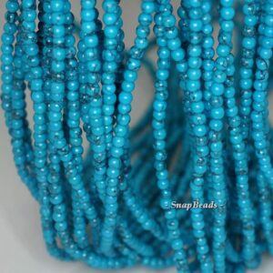 3mm Turquoise Gemstone Blue Turquoise Round 3mm Loose Beads 15.5 inch Full Strand LOT 1,2,6,12 and 50 (90189239-107-T3) 3mm Turquoise Gemstone Blue Turquoise Round 3mm Loose Beads 15.5 inch Full Strand LOT 1,2,6,12 and 50 (90189239-107-T3)