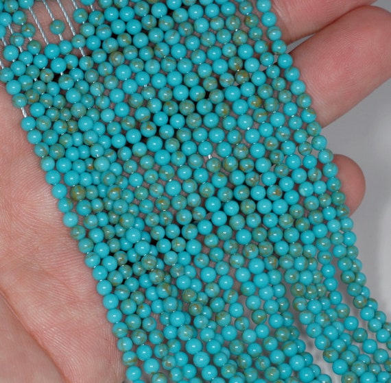 3mm Turquoise Gemstone Turquoise Blue Green Round 3mm Loose Beads 15.5 Inch Full Strand Lot 1,2,6,12 And 50 (90189238-107-t3)