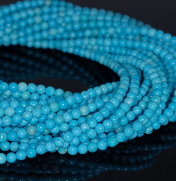 3mm Turquoise Gemstone Light Blue Round 3mm Loose Beads 15.5 Inch Full Strand (80001587-114)