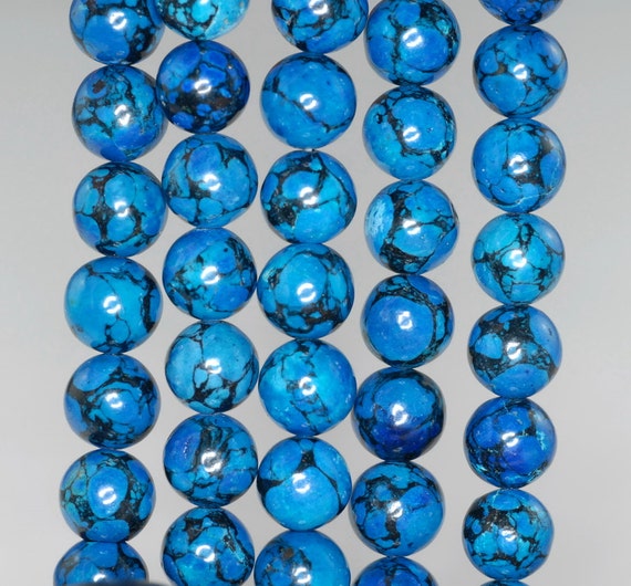 8mm Blue Turquoise Gemstone Dark Blue Round 8mm Loose Beads 16 Inch Full Strand Lot 1,2, And 6 (90186764-774)