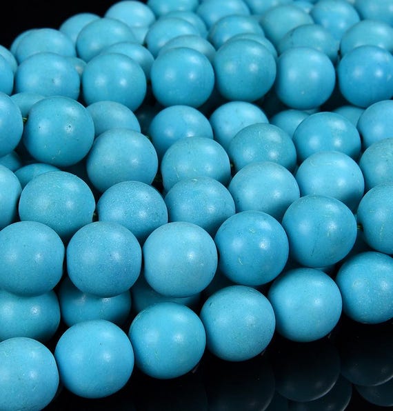 Blue Turquoise Gemstone Round 13-14mm Loose Beads Bulk Lot 1,2,6,12 And 50 (d550)