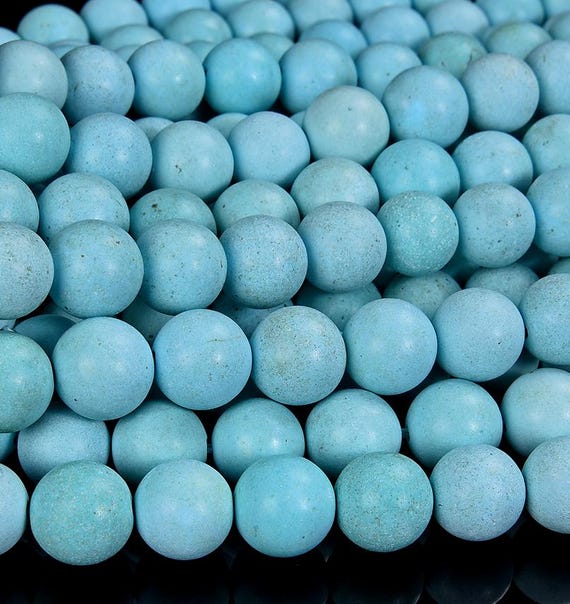 Blue Matte Turquoise Gemstone Round 12mm Loose Beads Bulk Lot 1,2,6,12 And 50 (d550)