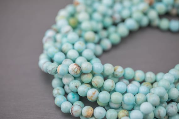 Cream Light Green Blue Turquoise Round 6mm 8mm 10mm Full Strand 15.5-16" Aaa Quality Smooth Gemstone Beads