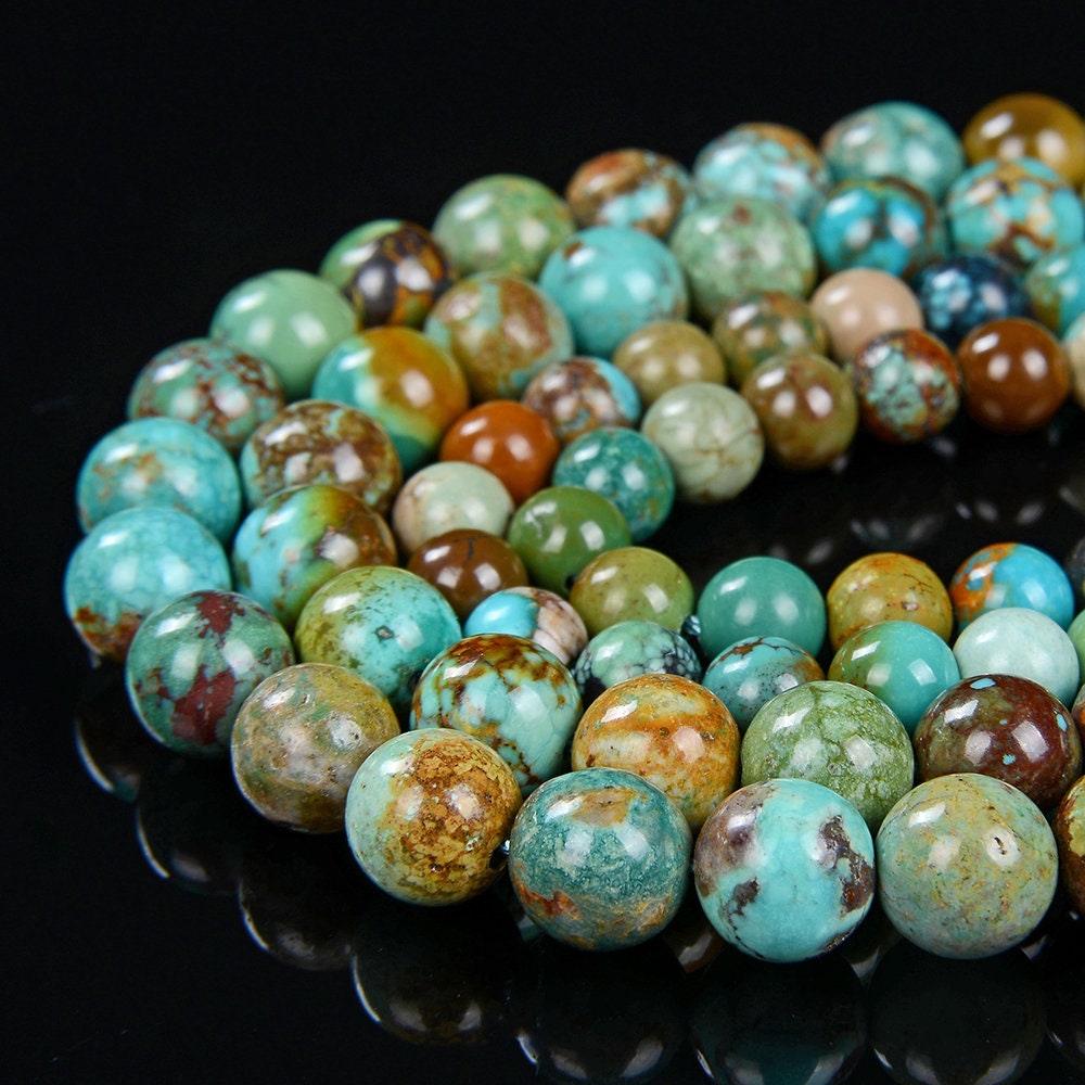 Genuine 100% Natural Turquoise Gemstone Round 4mm 5mm 6mm 8mm 10mm 12mm Loose Beads (d23)