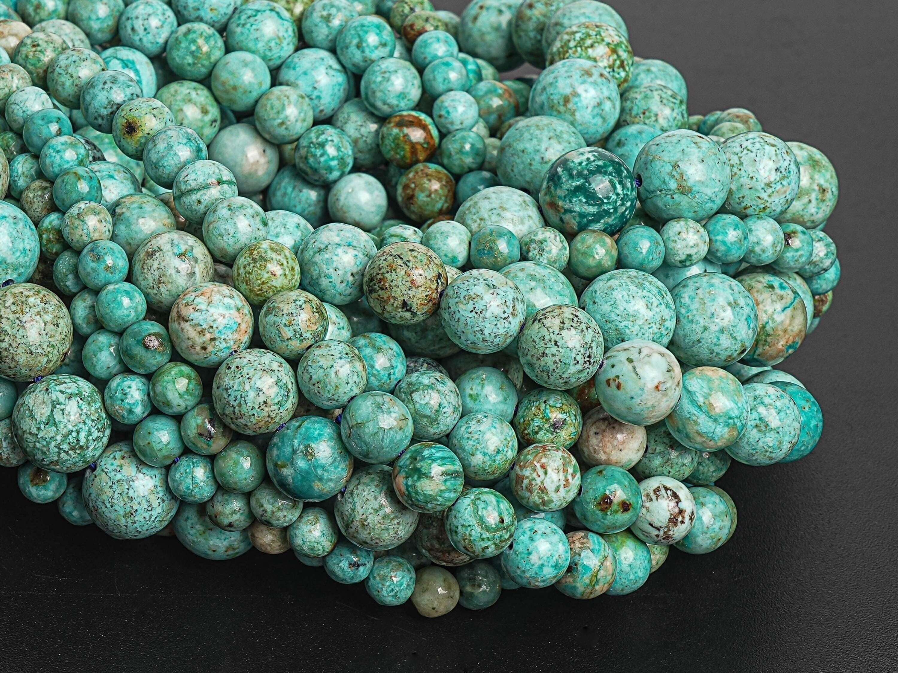 Genuine Natural Turquoise Gemstone Beads 6mm 8mm 10mm 12mm Blue Green Round Aa Quality Loose Beads