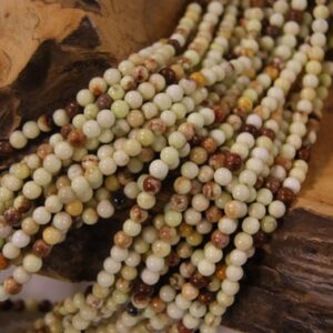Lemon Turquoise 5mm 6mm Smooth Round Shaped Natural Gemstone Bead -15.5 inch strand Lemon Turquoise 5mm 6mm Smooth Round Shaped Natural Gemstone Bead -15.5 inch strand
