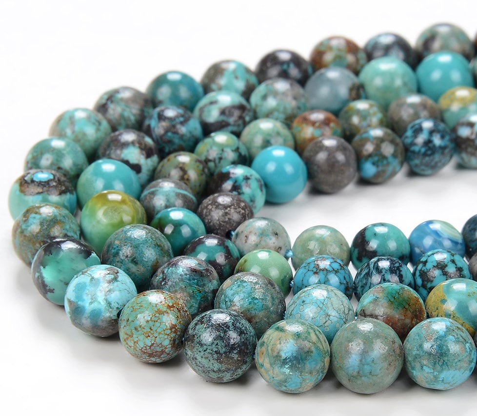 Natural Turquoise Gemstone Grade Aa Round 6mm 7mm Loose Beads (d149) Natural Turquoise Gemstone Grade Aa Round 6mm 7mm Loose Beads (d149)