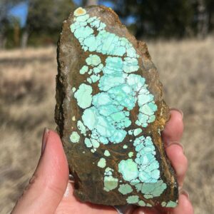 Blue Moon Turquoise Nevada lapidary slab stone stabilized