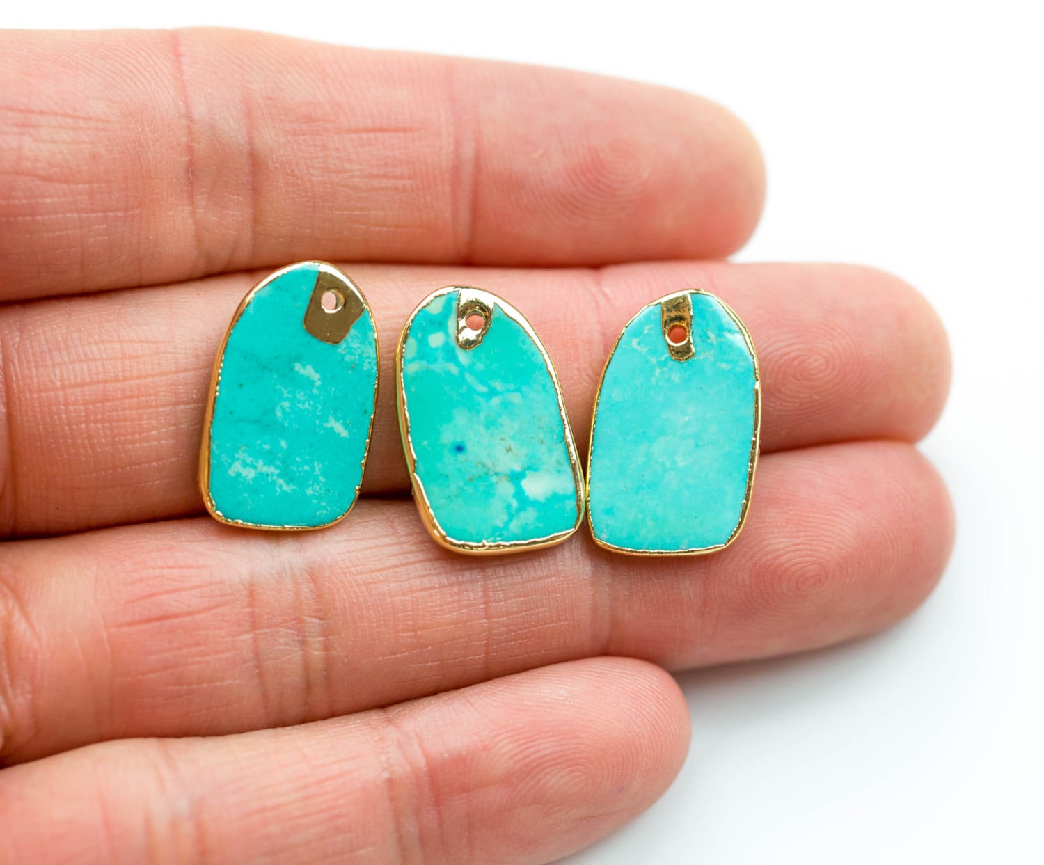 Turquoise Charm Freeform Oval Connectors Turquoise Thumb -  Approximately 14*21mm