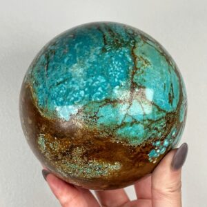 Turquoise Sphere | 98mm | - #s10 (polished Blue Crystal Ball, Throat Chakra, Healing Stone, Peace)