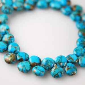 Turquoise Hearts 10mm
